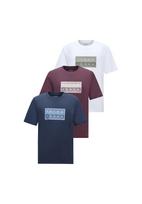 JACK & JONES Marškinėliai 'JCOFUSION' nakties mėlyna / safyro / šokolado spalva / balta
