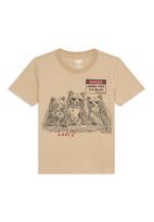 Levi's Kids Marškinėliai 'FEED THE BEARS' kupranugario / tamsiai raudona / juoda