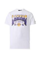 NEW ERA Marškinėliai 'NBA LOSLAK' geltona / tamsiai violetinė / juoda / balta