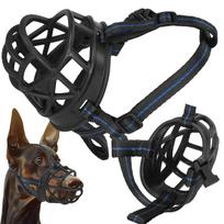 Didelių šunų antsnukis MUZZLE, XL, plastikinis, reguliuojamas, juodas, 39 cm