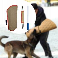 3 vnt. šunų kramtymo manžetės ir dresūros lazdos, raudonos
