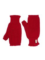 GOBI Cashmere Trumpos pirštinės be pirštų galų 'Rib-Knit Cashmere Gloves' rūdžių raudona