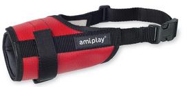 Šuns antsnukis AmiPlay, dirbtinės odos, XXL, 23–30 cm, raudonas