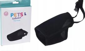 Šuns antsnukis Pets Collection, minkštas tekstilinis, juodas, S M L dydžiai