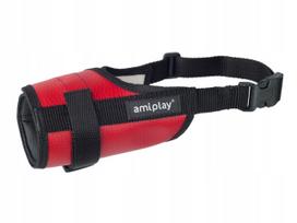 Plastikinis antsnukis Amiplay, jorkšyro terjerui, 14-17 cm, raudonas