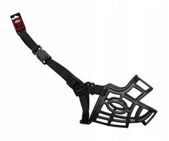 Plastikinis šuns antsnukis PET NOVA, lankstus, XS, 23 cm, dirželis 34–46 cm