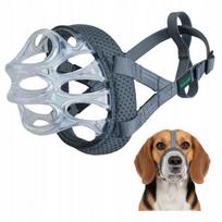 Plastikinis antsnukis Baskerville, permatomas, 3 dydis, Beagle, Spanieliams