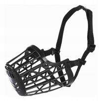 Plastikinis antsnukis Trixie, juodas, M dydis, ilgis 23,5 cm, dirželio plotis 6,6 cm