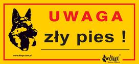 Metalinė įspėjamoji lentelė „Piktas šuo“
