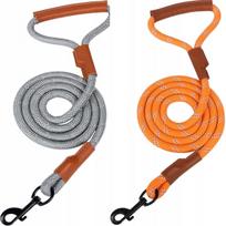 Atšvaitinis pavadėlis šunims su odine rankena, 150 cm, DURABLE