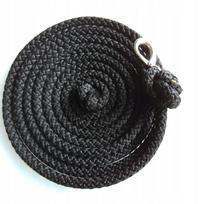 Dresūros pavadėlis, juoda virvė, 10 mm, 10 m
