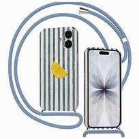 iPhone 17 silikoninis dėklas su virvele, geltonas