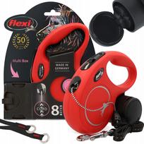 Automatinis FLEXI PSA 8 m pavadėlis su maišelių ir skanėstų dėžute
