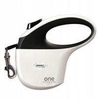Automatinis pavadėlis Flexi One S, 5 m, iki 15 kg, baltas-juodas