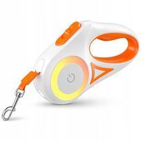 Automatinis pavadėlis šunims Rojeco, 3 m, su LED, iki 15 kg, oranžinis