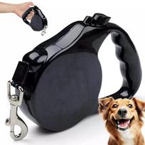 Automatinis juodas pavadėlis šunims, 5 m, iki 15 kg, RC-K-828