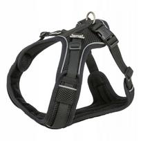 Šuns petnešos Trixie Premium FlexMesh, juodos, L dydis, 63–92 cm, 25 mm, mopsams ir buldogams