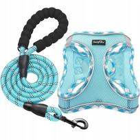 Šuns petnešos ir pavadėlis HAAPAW, reguliuojamos, atšvaitinės, dydis S