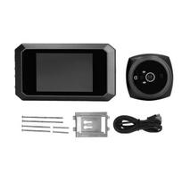 Išmanusis elektroninis durų peržiūros rinkinys, cinko lydinio HD ekranas, 2MP 3800mah 720p fotoaparato akutė durų skambutis juodas