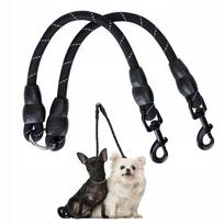 Automobilinė dviguba pavadėlio traukimo virvė, 40 cm, juoda