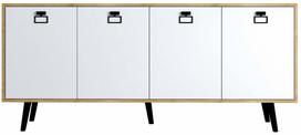 Konsolinis staliukas Kalune Design Mirza Modern 180, balta sp./sapphire oak sp., 45 cm x 180 cm x 80 cm