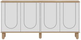 Konsolinis staliukas Kalune Design Elaris, balta sp./sapphire oak sp., 36 cm x 150 cm x 73 cm