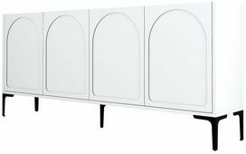 Konsolinis staliukas Kalune Design Lyon 79, balta sp./juoda sp., 35 cm x 180 cm x 79 cm