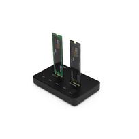 Išorinio kietojo disko dėklas Docking Station 2x M.2 NVME+SATA SSD iki 10Gbps