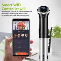 „WiFi Sous Vide“ aparatas 1100 W tyliai veikia „Tuya“ programos valdymas, tikslus temperatūros ir laiko skaitmeninis ekranas, tikslus gaminimas, kad rezultatai būtų puikūs