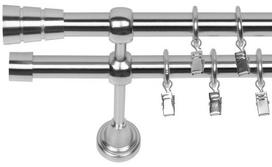 Dvigubas Užuolaidų Bėgelis 400 Cm 19 Mm Plieninis Waltz Effect Basic Silent Rings For Swivels