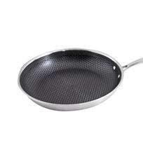 Keptuvė 24cm - CHEFFINGER - Inox - Bičių korių danga - Ilga rankena - Neprideganti