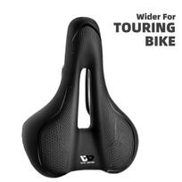 (801152Black)WEST BIKING dviračio balnas MTB kalnų plento dviračio sėdynė PU odos užpildyta dviračių pagalvėlė Patogus smūgiams atsparus dviračio balnas, (-0801152Juoda)