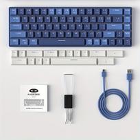 Kompaktiška 68 Klavišų 60% Mechaninė Žaidimų Klaviatūra RGB, Tamsiai mėlynas B/Blue Whale jungiklis