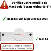 „Coque skirtas MacBook Air 13 (13,6) M3 2024 - 360 laipsnių apsauga, skaidrus kietas dėklas Phonillico®“