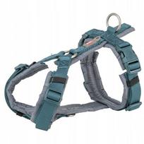 Šunų petnešos TREKKING, petrol / pilka, S (36–44 cm, 15 mm)