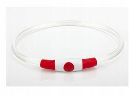 Šviečiantis šuns antkaklis LED, raudonas, reguliuojamas, USB, 70 cm, 3 režimai
