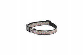 Šuns antkaklis BUBU PETS, balta, su liaudišku raštu, 10 mm, 18–30 cm
