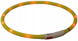 Šviečiantis silikoninis antkaklis, USB, XS–XL, iki 70 cm, 10 mm, TX-12645