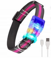LED šuns saugos antkaklis, įkraunamas USB, atsparus vandeniui IP68