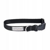 Reguliuojamas antkaklis Amiplay Samba, S, 20–35 x 1,5 cm, juodas