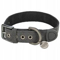 Šuns antkaklis CityStyle, medvilnė, juodas, XS-S (25–32 cm, 25 mm)