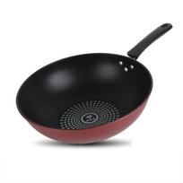 Ketaus keptuvė 32 cm / 12,6 colio plokščiadugnė Wok su rankena sriubai ruošti, virtuvės reikmenys, patvarūs karščiui atsparūs, nepridegantys