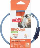 Šviečiantis silikoninis LED antkaklis ZOLUX BIVOUAK mažiems šunims ir šuniukams, žydras