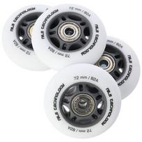 Ratukai riedučiams Nils Extreme 72mm/82A su guoliais, balti