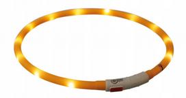 Šviečiantis LED antkaklis šunims, oranžinis, XS–XL