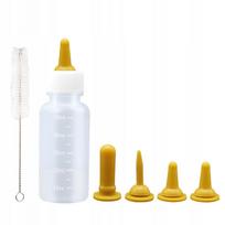 Gyvūnėlių šėrimo rinkinys, pieno buteliukas šuniukams ir kačiukams 50 ml, geltona spalva