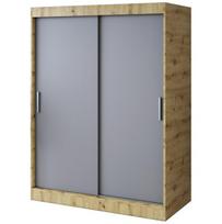 Stumdomoji spinta su lentynomis ir pakabų strypais „Belvedo“ „Gold“ „Artisan Oak“ / „Matt Anthracite“ 150 x 200 cm komplektas