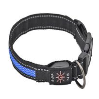 LED šviečiantis šuns antkaklis, mėlynas, USB, 44-51 cm, 3 režimai