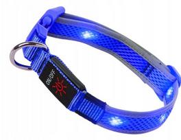 LED antkaklis šunims ir katėms, M dydis, 37–47,5 cm, USB įkrovimas