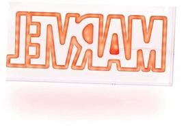 Dekoratyvinė LED NEON MARVEL logotipo lempa žaidimų kambariui